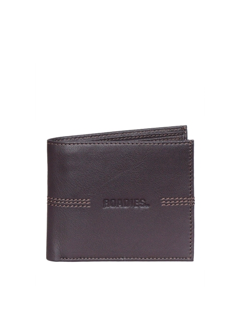 

Justanned Men Brown Solid Leather Two Fold Wallet