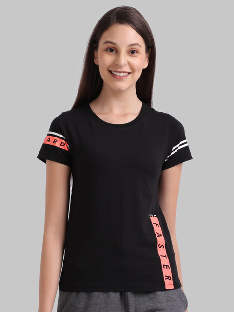

Parx Women Black Solid Round Neck T-Shirt