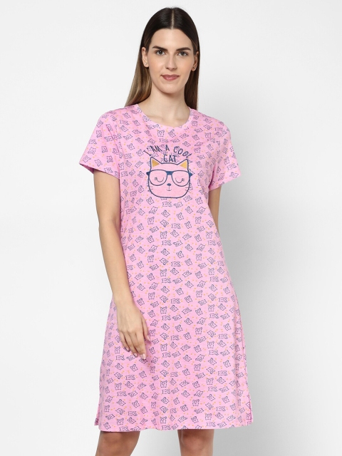 

Sweet Dreams Women Pink Printed Sleep Shirt