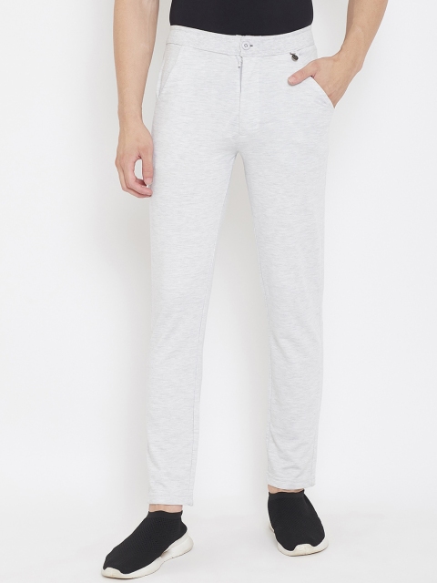 

Okane Men Off White Solid Track Pants