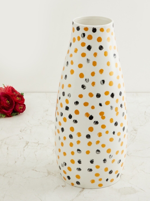 

Home Centre White & Black Eternity Polka Dot Print Decal Vase