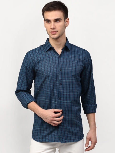 

JAINISH Men Blue& Black Checked Regular Fit Casual Shirt