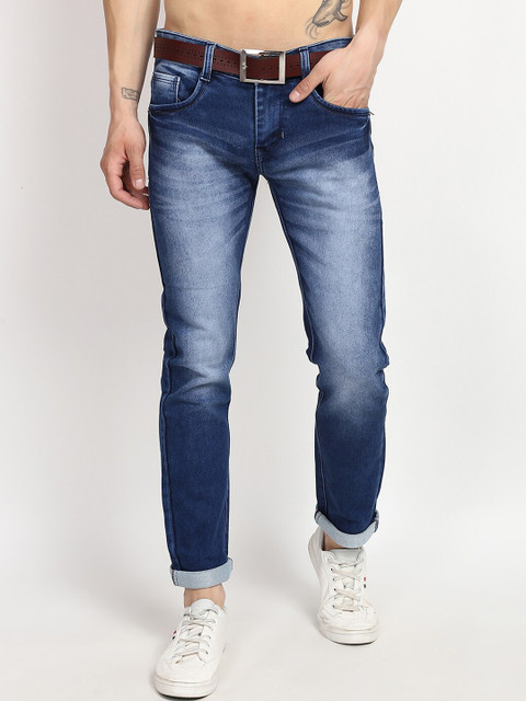

V2 Value & Variety Men Blue Low Distress Heavy Fade Jeans