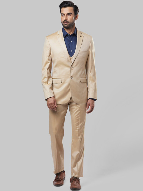 

Raymond Men Beige Solid Single-Breasted 3-Piece Formal Suit