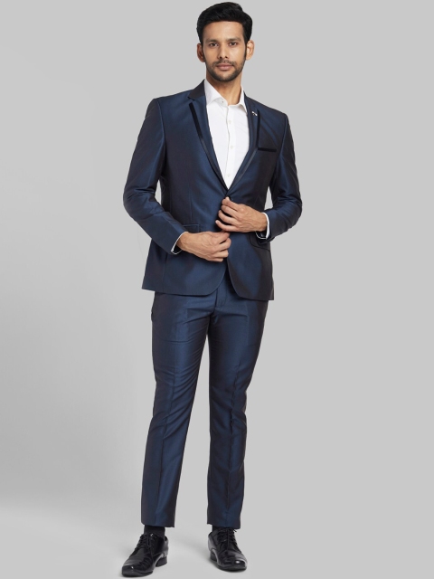 

Parx Men Blue Solid Single-Breasted Formal Suit