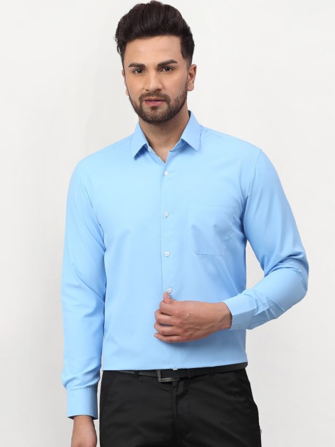 

JAINISH Men Blue Solid Regular Fit Formal Shirt
