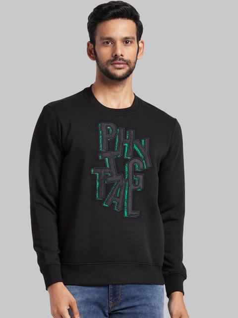 

Parx Men Black Embroidered Sweatshirt