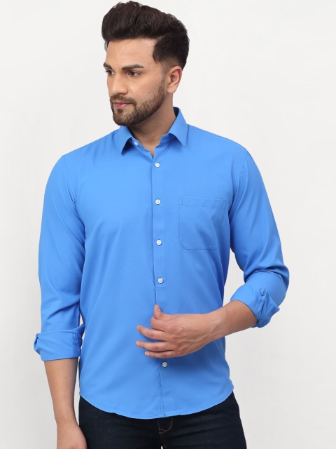 JAINISH Men Blue Solid Regular Fit Casual Shirt, Turquoise blue