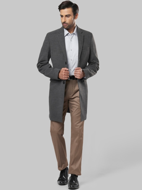 

Raymond Men Grey Solid Single-Breasted Regular Fit Longline Formal Blazer