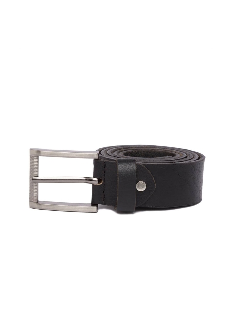 

SPYKAR Men Black Textured Leather Belt