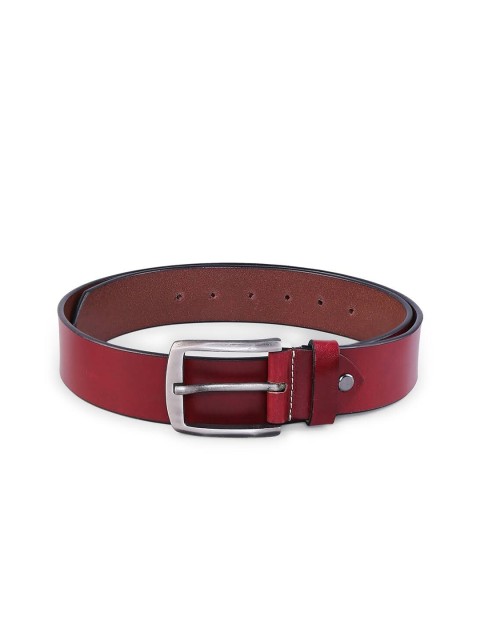 

SPYKAR Men Red Solid Leather Belt