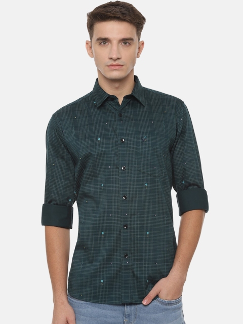 

Allen Solly Men Green Slim Fit Tartan Checks Checked Casual Shirt