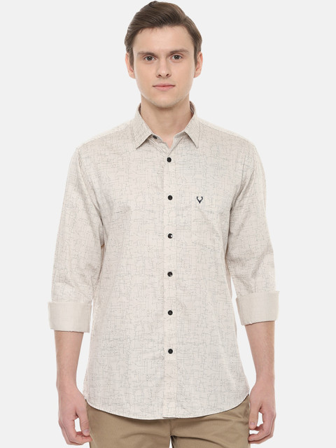 

Allen Solly Men Beige Slim Fit Printed Casual Shirt