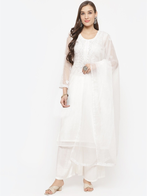 

Biba White Embroidered Organza Unstitched Dress Material
