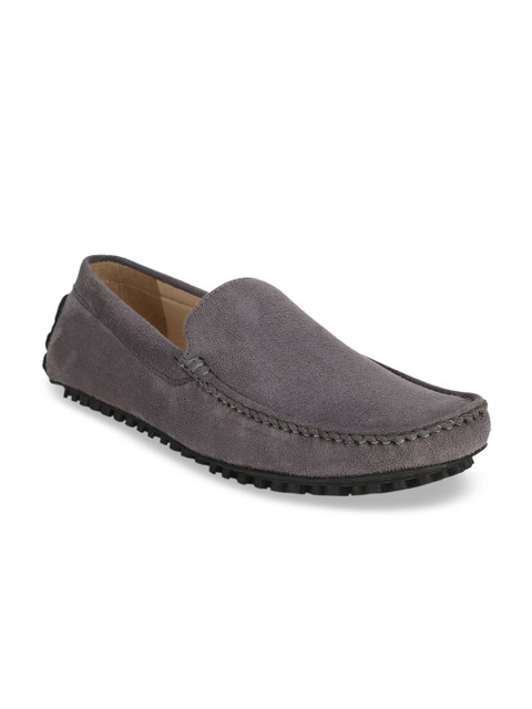 

Bruno Manetti Men Grey Suede Driving Shoes