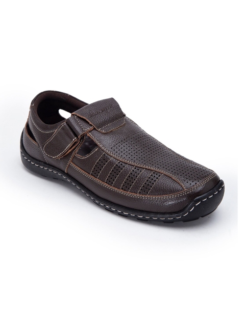 

Allen Cooper Men Brown Leather Shoe-Style Sandals