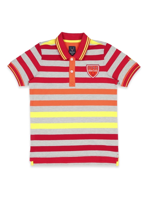

Allen Solly Junior Boys Multi Striped Polo Collar Applique Cotton T-shirt