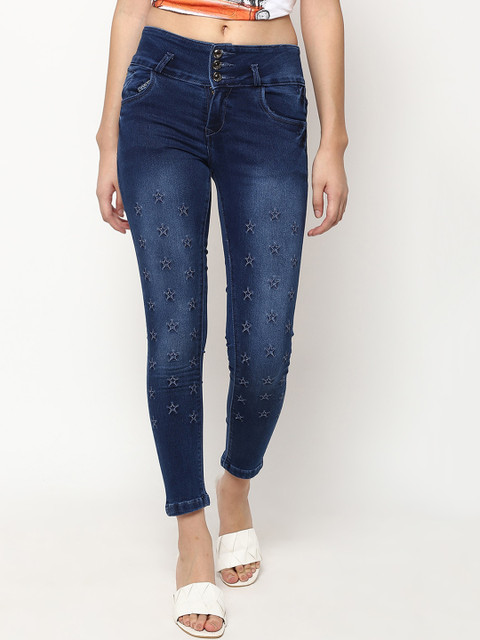 

V2 Value & Variety Women Blue Low Distress Light Fade Jeans