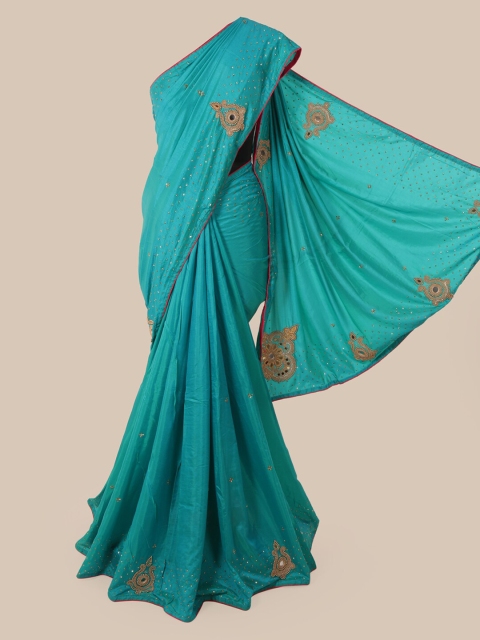 

Pothys Blue Embellished Art Silk Saree