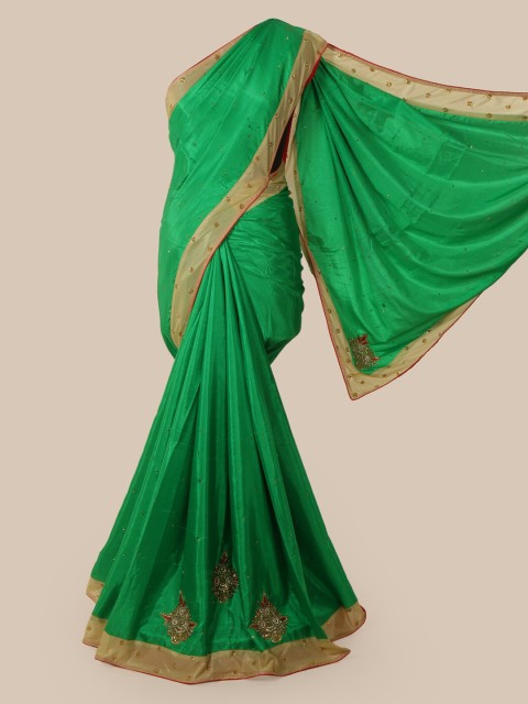 

Pothys Green Embellished Art Silk Saree