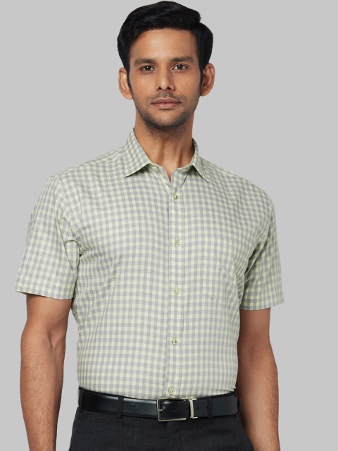 

Park Avenue Men Yellow & Grey Checked Formal Shirt