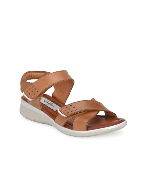 

Delize Women Tan Brown Solid Leather Comfort Heels