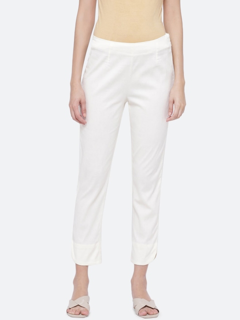 

Biba Women White Regular Trousers Regular Trousers