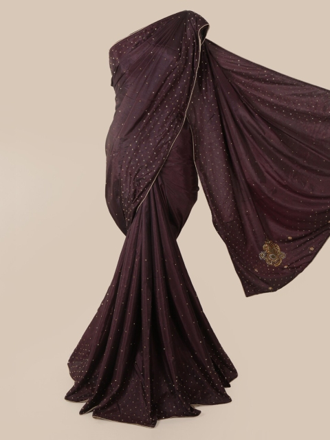 

Pothys Brown Embellished Beads and Stones Art Silk Heavy Work Saree
