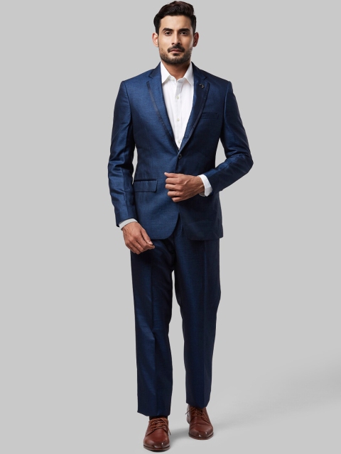 Raymond Men Navy Blue Solid Single-Breasted Formal Suit