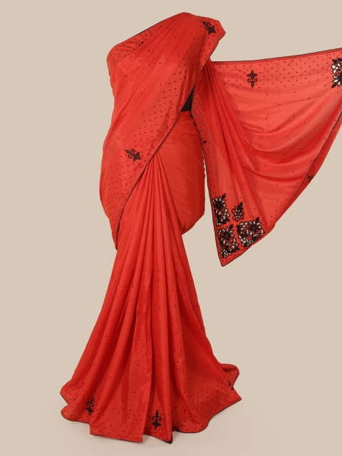 

Pothys Red Embellished Art Silk Saree