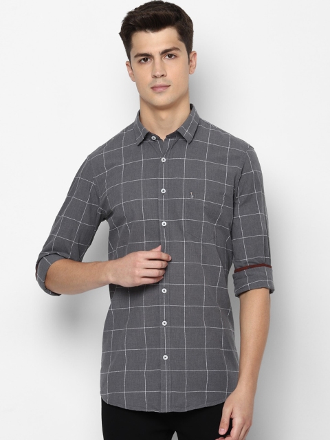 

SIMON CARTER LONDON Men Grey & White Checked Regular Fit Casual Shirt