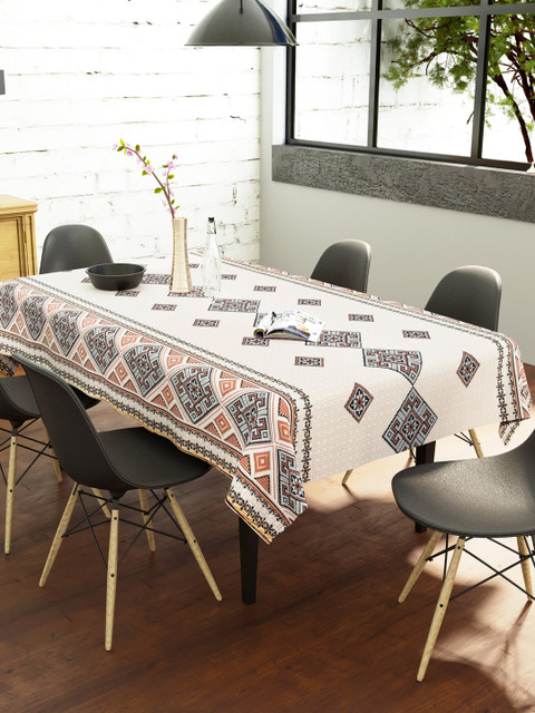 

Clasiko Beige & Brown Floral Printed 6-Seaters Rectangular Table Cover