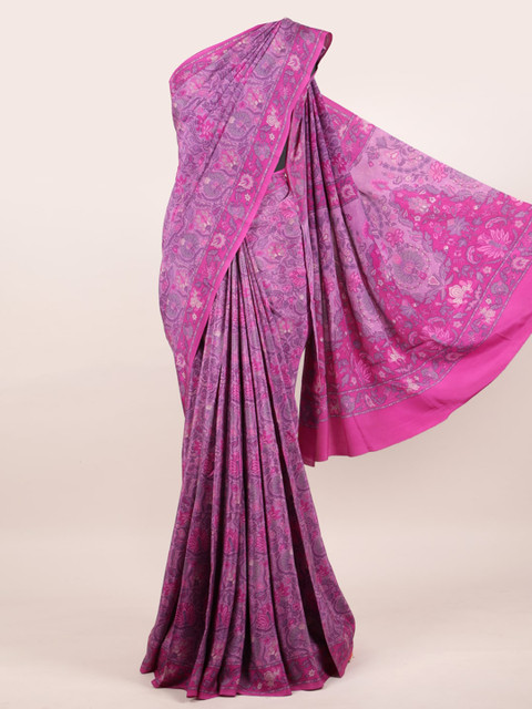 

Pothys Purple Ethnic Motifs Pure Crepe Saree