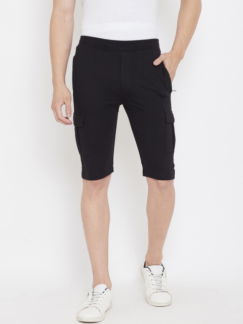 

Okane Men Black Solid Regular Fit Regular Shorts