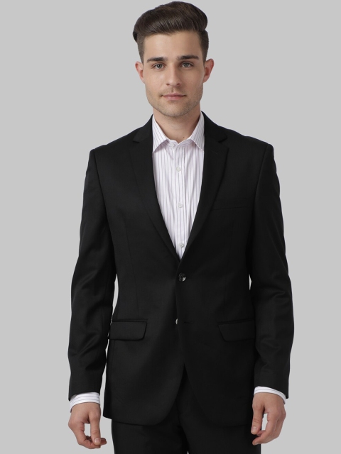 

Park Avenue Men Black Solid Single-Breasted Formal Blazer