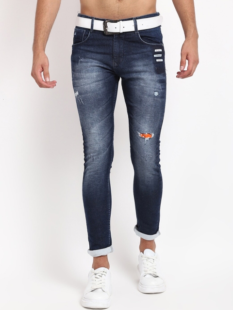 

V2 Value & Variety Men Blue Mildly Distressed Heavy Fade Jeans