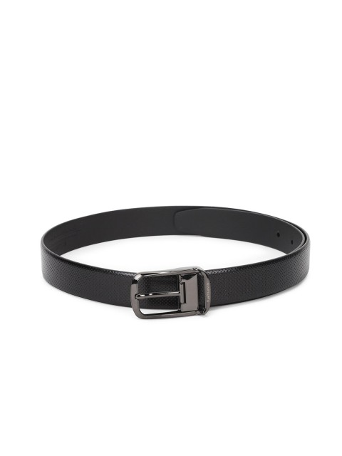 

Van Heusen Men Black Leather Textured Belt