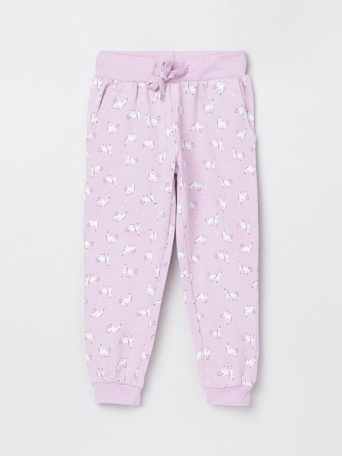 

max Girls Pink Printed Joggers Trousers