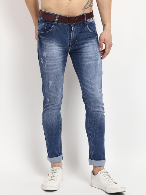 

V2 Value & Variety Men Blue Heavy Fade Low Distress Stretchable Jeans