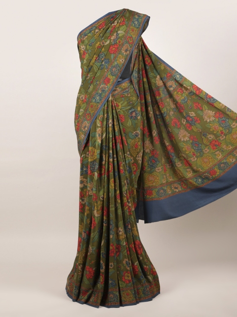 

Pothys Green Floral Pure Crepe Saree