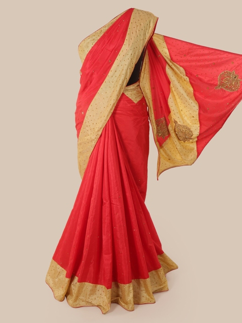 

Pothys Red Embellished Art Silk Saree