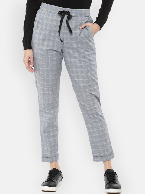 

Van Heusen Woman Women Grey Checked Slim Fit Regular Trousers Regular Trousers
