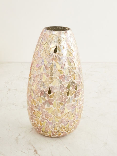 

Home Centre Gold-Toned & Peach-Coloured Fiesta Jairo Mosaic Textured Vase