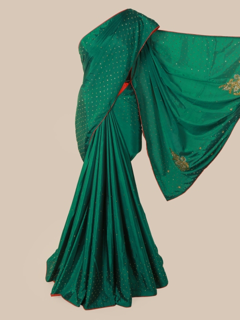 

Pothys Green Embellished Art Silk Saree