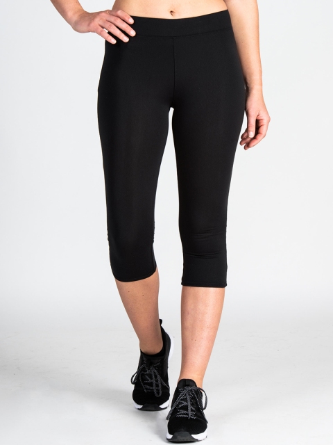 

Domyos By Decathlon Women Black Solid Three-Fourth Length Cropped Quick-Dry Tights
