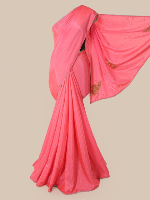 

Pothys Pink Embellished Art Silk Saree