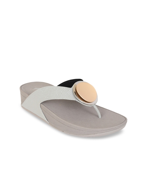 

Zyla Women Grey & Gold-Toned Textured Comfort Heels with Metallic detail