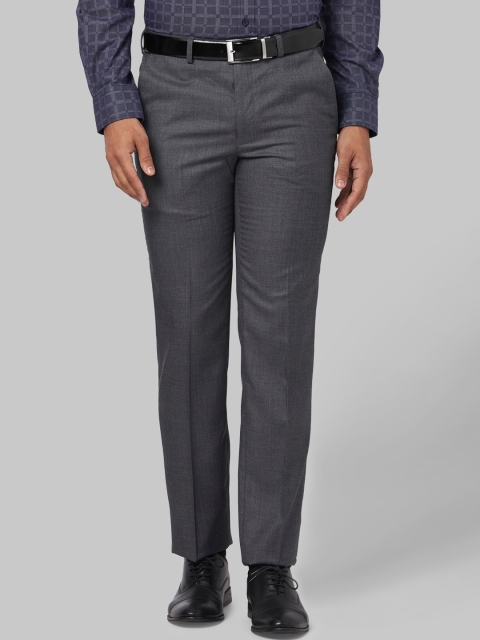 

Park Avenue Men Grey Solid Slim Fit Formal Trousers