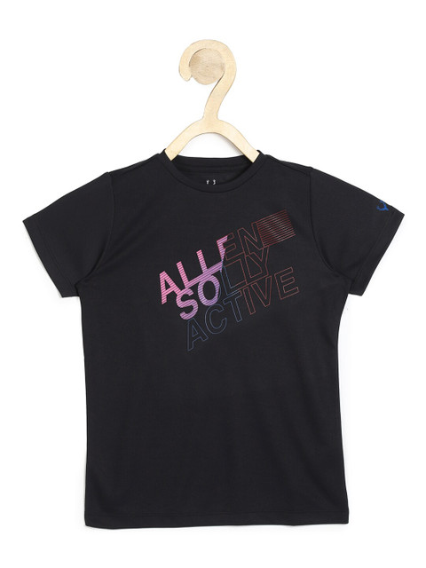 

Allen Solly Junior Boys Black Brand Logo Printed T-shirt