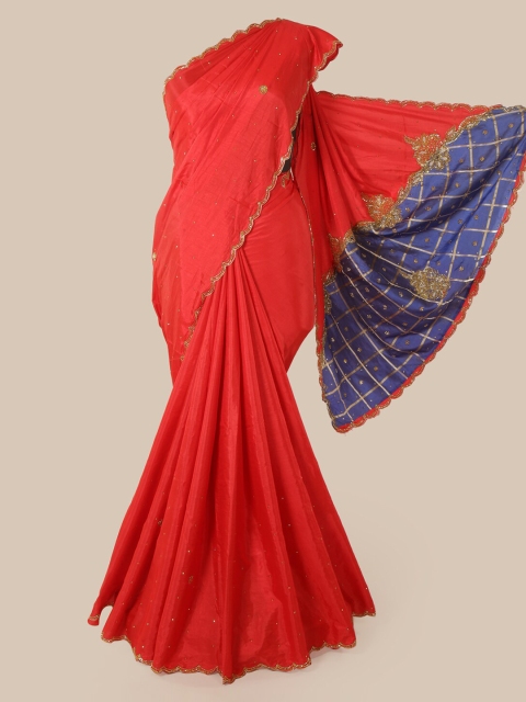 

Pothys Red & Blue Art Silk Saree